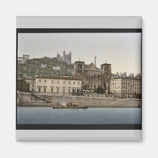 Cathedral and Notre Dame de Fourviere, Lyons, Fran Magnet