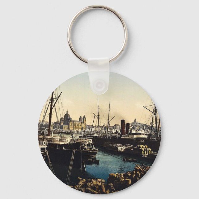 Cathedral and Notre Dame de la Garde, Marseilles, Keychain (Front)