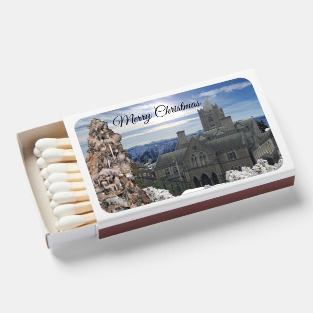 Cathedral and Vintage Christmas Tree Matchboxes (Front Open)