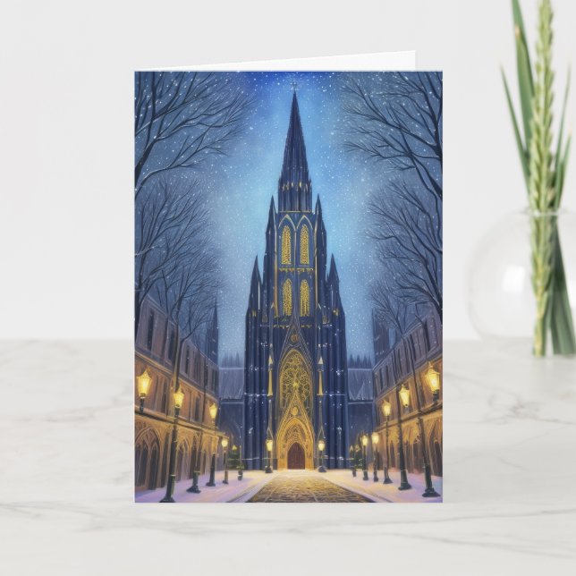 Cathedral at Night Holiday Card (Front)