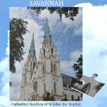 Cathedral Basilica of St John the Baptist Savannah Jigsaw Puzzle<br><div class="desc">This beautiful photographic jigsaw puzzle features the Cathedral Basilica of St John the Baptist in Savannah, GA. It is a Roman Catholic cathedral dedicated in 1876, rebuilt after a fire in 1898 and granted the title of Minor Basilica in 2020. The cathedral is located in Lafayette Square on Harris Street...</div>