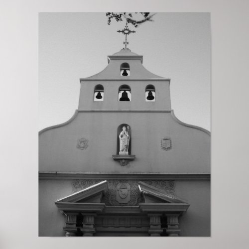 Cathedral Basilica St Augustine Florida BW Poster