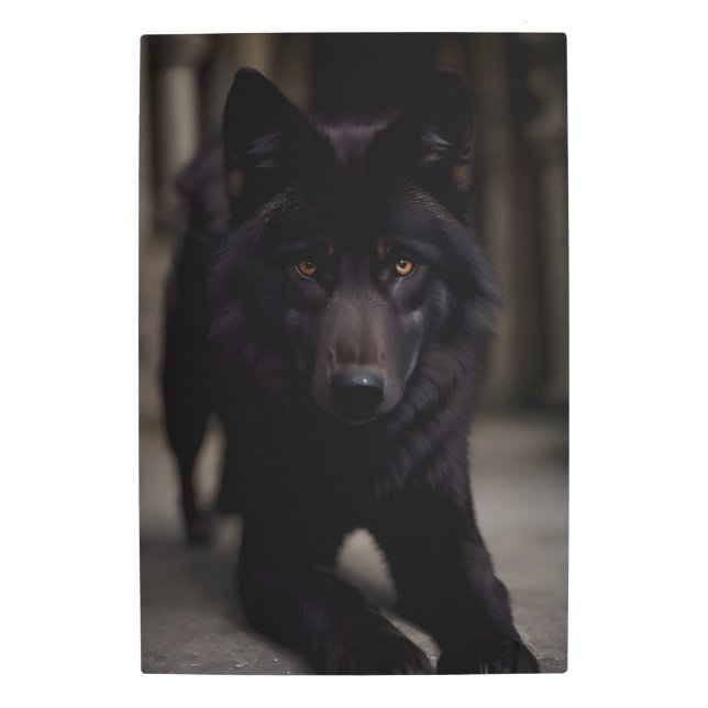 Cathedral black Wolf 10 Metal Print (Front)