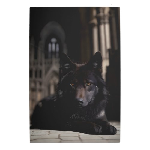 Cathedral black Wolf 2 Metal Print