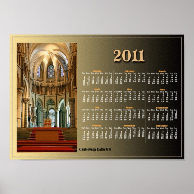 Cathedral Calendar Poster (Front)