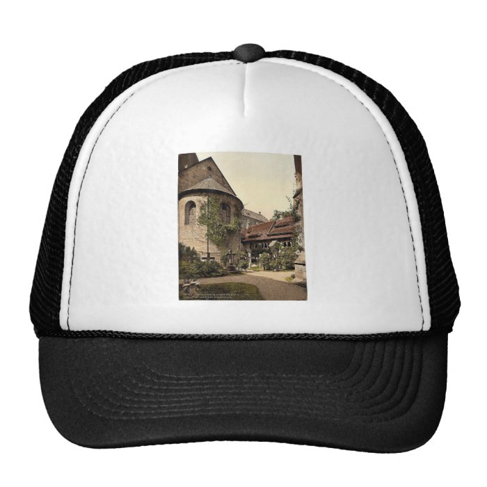 Cathedral, churchyard and 1,000 year old rose tree trucker hat