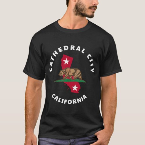 Cathedral City California CA Flag and Bear Badge S T_Shirt