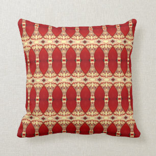 Cathedral Deep Red Tan Taupe pillow