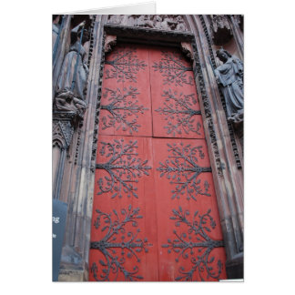 Cathedral Door Strasbourg, France Cards