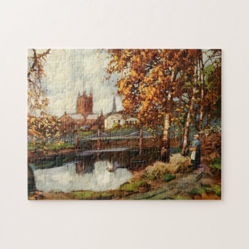 Cathedral from the River Walk Hereford England Jigsaw Puzzle