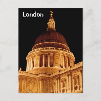 Cathedral Glows At Night St Pauls London Postcard by DigitalDreambuilder at Zazzle