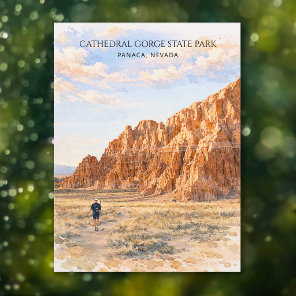 Cathedral Gorge Nevada Watercolor Adventure Travel Holiday Postcard