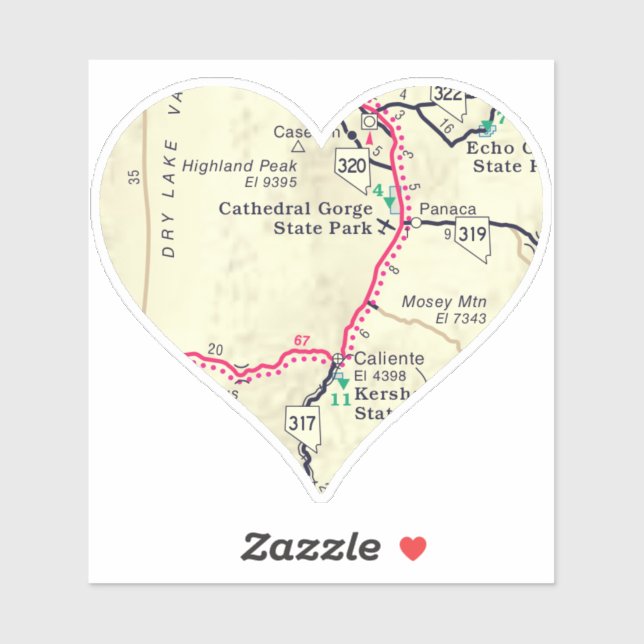 Cathedral Gorge State Park Map Sticker (Sheet)