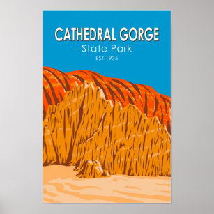 Cathedral Gorge State Park Nevada Vintage Poster