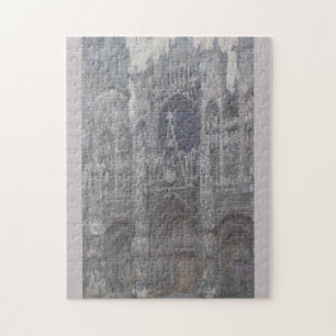 Cathedral in Rouen Portal Grey Weather by Monet Jigsaw Puzzle