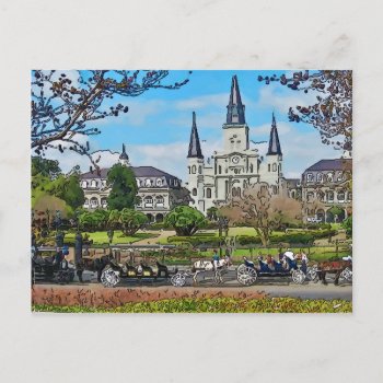 Cathedral  Jackson Square    New Orleans Poster Postcard by figstreetstudio at Zazzle