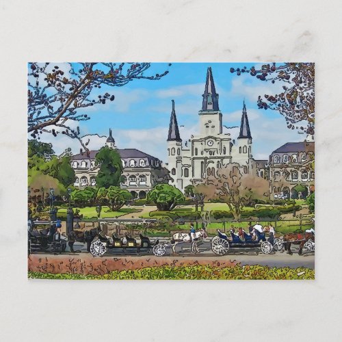 Cathedral Jackson Square  New Orleans Poster Postcard