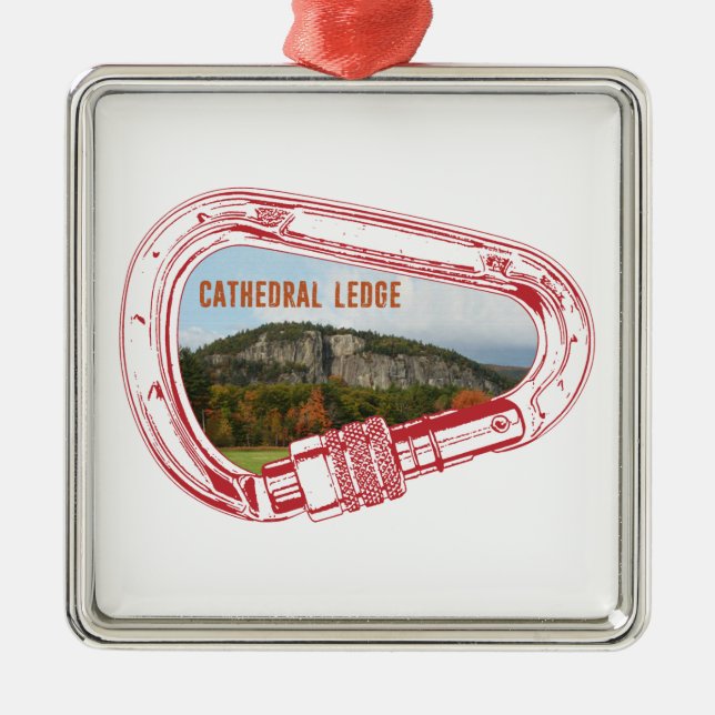 Cathedral Ledge Climbing Carabiner Metal Ornament (Front)