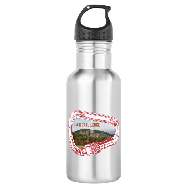 Cathedral Ledge Climbing Carabiner Stainless Steel Water Bottle (Front)