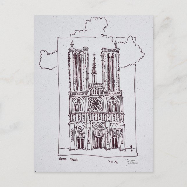 Cathedral Notre-Dame de Paris | Ille de la Cite Postcard (Front)
