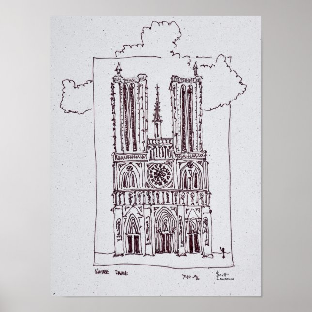 Cathedral Notre-Dame de Paris | Ille de la Cite Poster (Front)