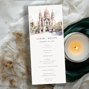Cathedral of Barcelona Spain Wedding Program