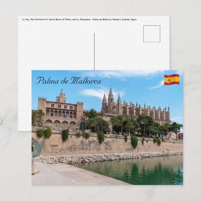 Cathedral of Palma de Mallorca and Almudaina Postcard (Front/Back)