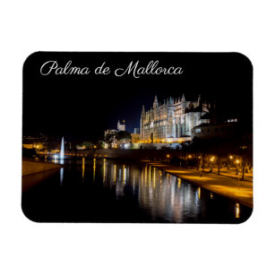 Cathedral of Palma de Mallorca at night - Spain Magnet