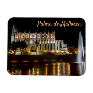 Cathedral of Palma de Mallorca at night - Spain Magnet