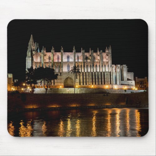 Cathedral of Palma de Mallorca at night _ Spain Mouse Pad