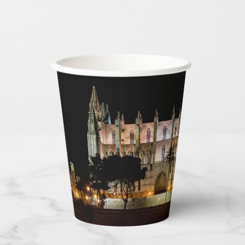 Cathedral of Palma de Mallorca at night _ Spain Paper Cups