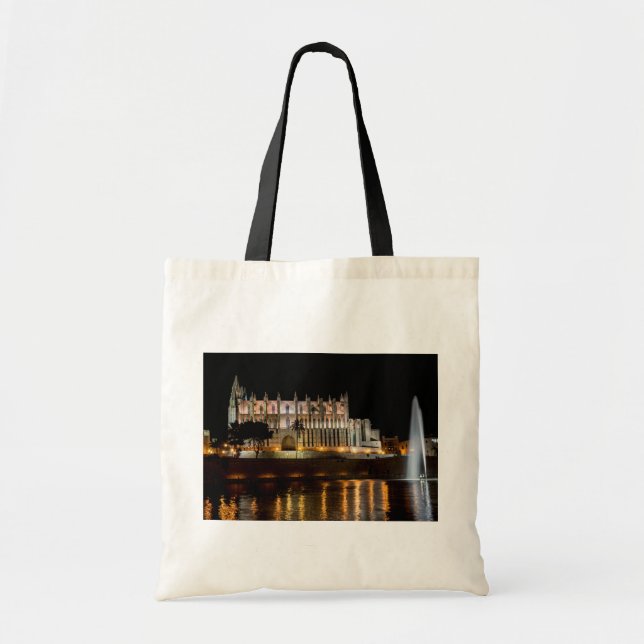 Cathedral of Palma de Mallorca at night - Spain Tote Bag (Front)