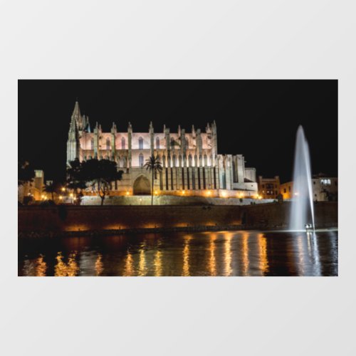 Cathedral of Palma de Mallorca at night _ Spain Window Cling