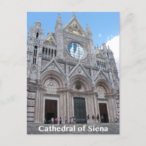 Cathedral of Siena Duomo Front Entrance Postcard