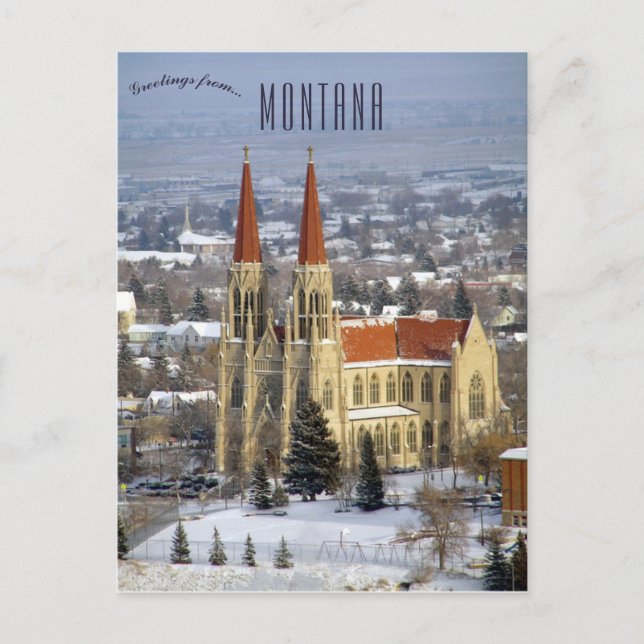 Cathedral of St. Helena in Helena Montana Postcard (Front)