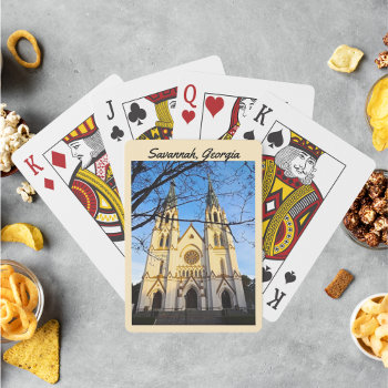 Cathedral Of St. John The Baptist Savannah Georgia Playing Cards by Sozo4all at Zazzle