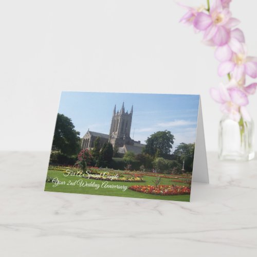 Cathedral Personalised 2nd Wedding Anniversary Card