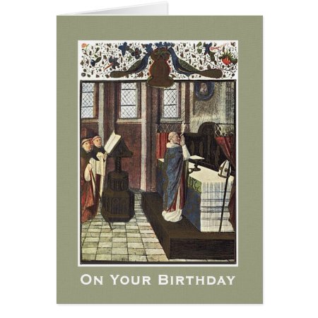 Cathedral Priest Altar Birthday Celebration Card