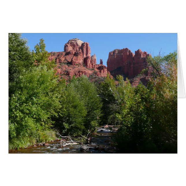 Cathedral Rock and Stream in Sedona Arizona Cards (Front Horizontal)