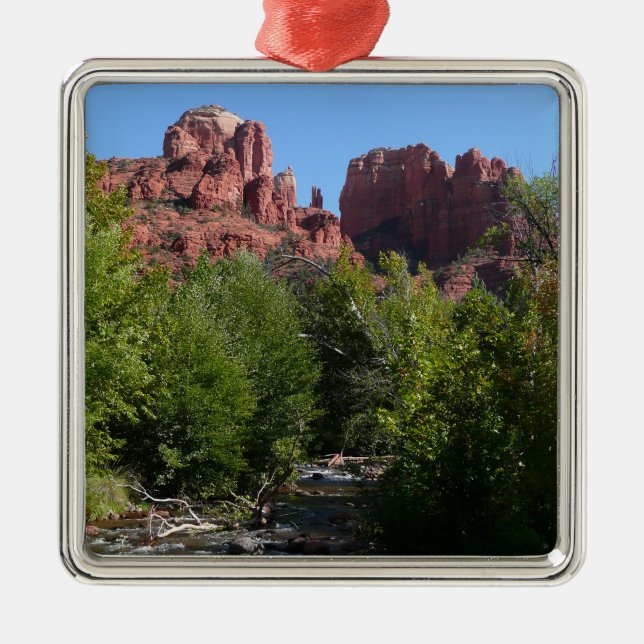 Cathedral Rock and Stream in Sedona Arizona Metal Ornament (Front)