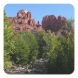 Cathedral Rock and Stream in Sedona Arizona Square Sticker