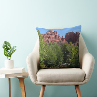 Cathedral Rock and Stream in Sedona Arizona Throw Pillow