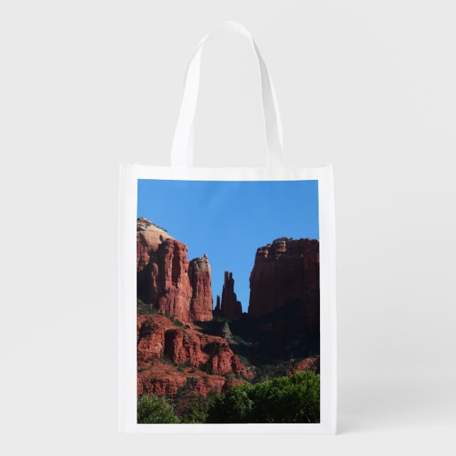 Cathedral Rock in Sedona Arizona Monument Grocery Bag (Front)