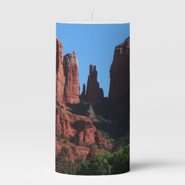 Cathedral Rock in Sedona Arizona Monument Pillar Candle (Front)