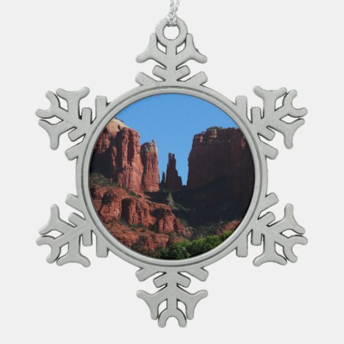 Cathedral Rock in Sedona Arizona Monument Snowflake Pewter Christmas Ornament