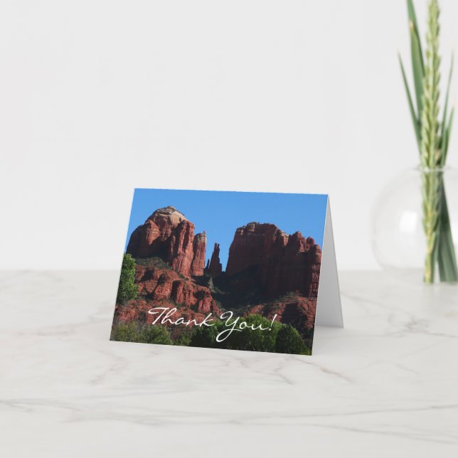 Cathedral Rock in Sedona Arizona Monument Thank You Card (Front)