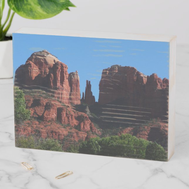 Cathedral Rock in Sedona Arizona Monument Wooden Box Sign (In Situ Horizontal)