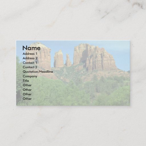 Customizable Cathedral Rock near Sedona, Arizona Business Cards