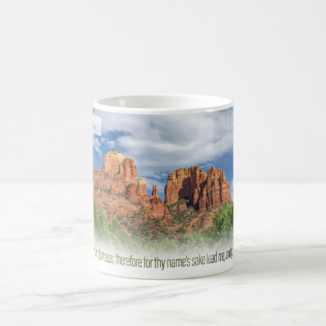 Cathedral Rock Psalm 31:3 KJV Coffee Mug (Center)