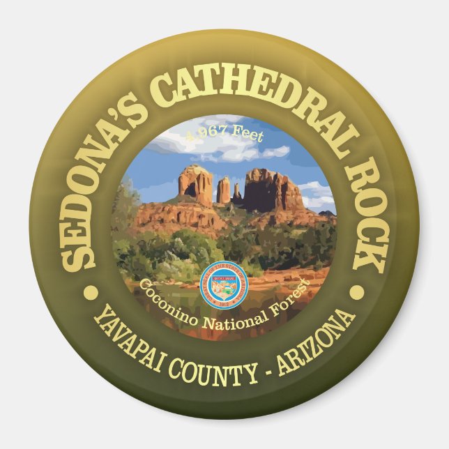Cathedral Rock (rd) Magnet (Front)